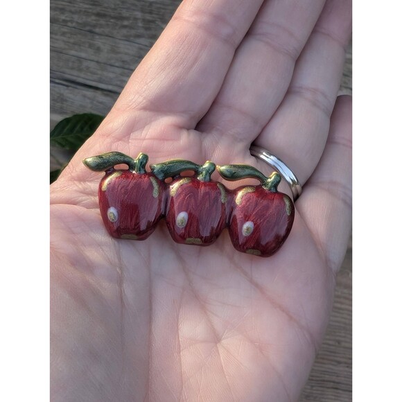 Vintage Apple Brooch Pin: Teacher Gift - Picture 2 of 9